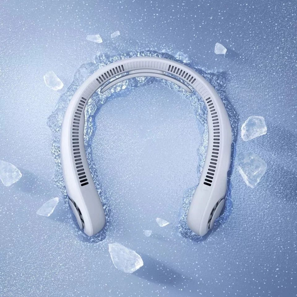 Gray Portable Neck Fan, Bladeless Fan With Adjustable Neckband, Long Battery, Ultra Quiet Cooling Gray Portable Neck Fan, Bladeless Fan With Adjustable Neckband, Long Battery, Ultra Quiet Cooling