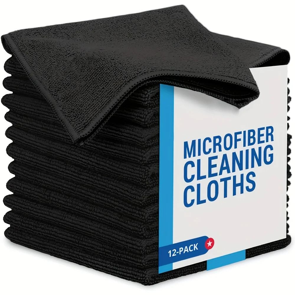 Black Microfiber Kitchen Cleaning Cloths Highly Absorbent Reusable Polyester Dish Towels Black Microfiber Kitchen Cleaning Cloths Highly Absorbent Reusable Polyester Dish Towels