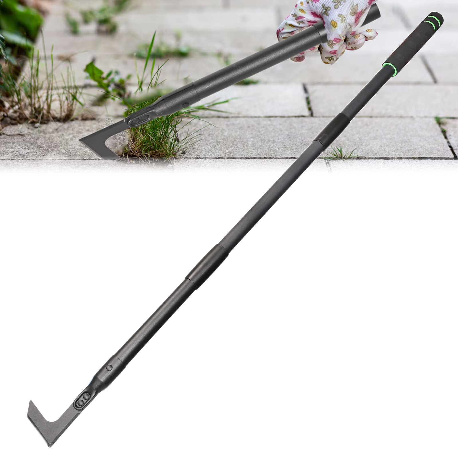 Crack Weeder Tool With Long Handle, L Shaped Blades For Efficient Narrow Space Weeding Crack Weeder Tool With Long Handle, L Shaped Blades For Efficient Narrow Space Weeding