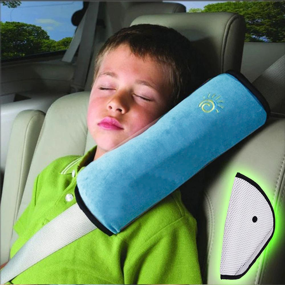 Universal Kids Shoulder Pad Car Seat Belt Chest Cushion Pillow Protector For Kids Women Safe Travel gray
