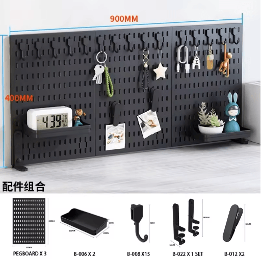 Desktop Storage Pegboard Upright Or Clip On Organizer For Home Office Shelves black Dolls Holder M