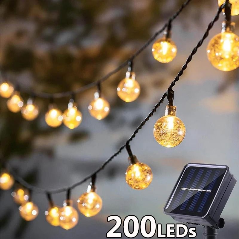 Solar String Lights Outdoor Crystal Fairy Light Set multicolor 39 Ft (100 Led)