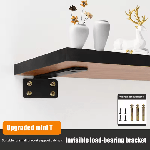 Heavy Duty Cast Iron Floating Shelf Brackets 4mm Thick Invisible L Brackets For Strong Shelf Support 12in Black 8 Inch