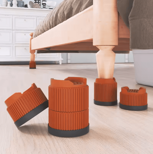 Adjustable Height Furniture Risers Multi Size Leg Protectors For Sofa Bed And Chair white Round M 4pcs