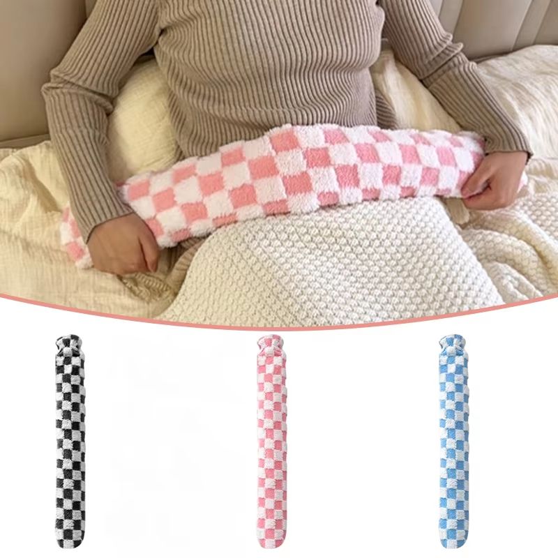 Extra Long Hot Water Bag Thickened Large Size Heat Pad For Body And Feet Warmth blue