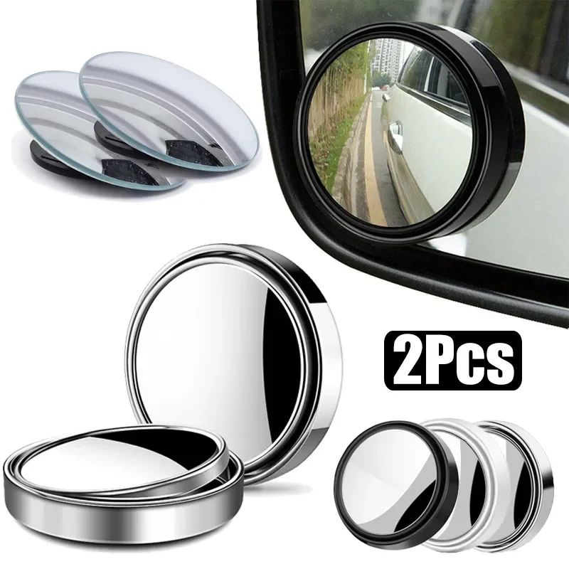 360 Degree Blind Spot Convex Mirrors black Set