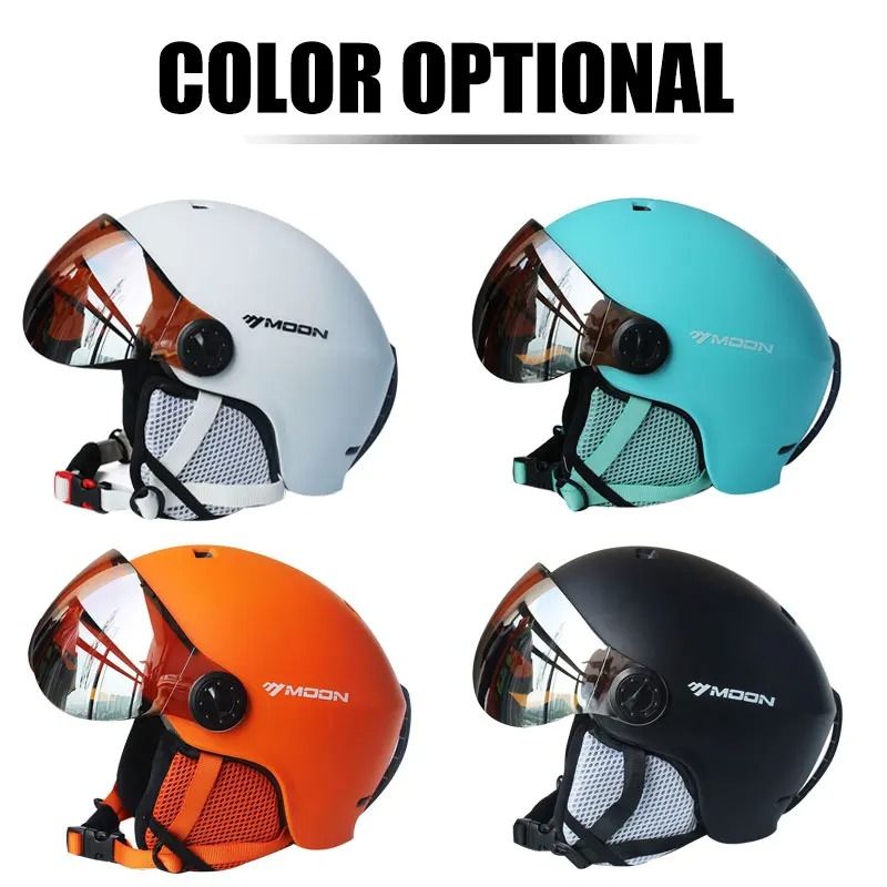 Integrally Molded PC EPS Goggles Ski Helmet orange xl