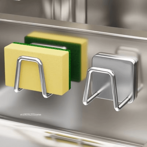 Stainless Steel Kitchen Sponge Holder Self Adhesive Sink Drying Rack (15 Pcs) 5pcs sliver