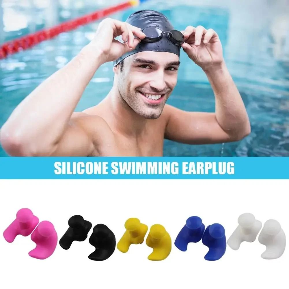 Waterproof Silicone Swimming Earplugs Soft Reusable Ear Protection yellow