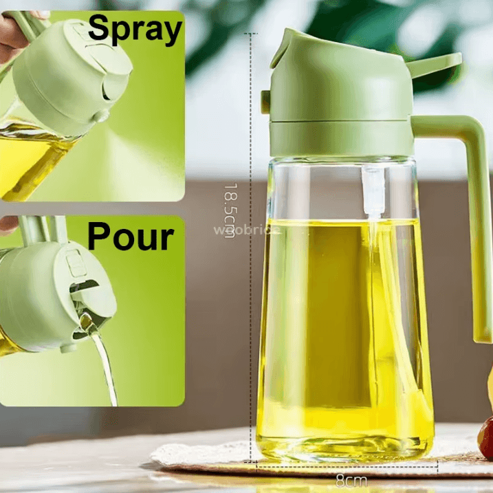Ergonomic Olive Oil Sprayer Bottle 2 in 1 Oil Dispenser & Kitchen Oil Mister With Comfortable Handle 3pcs Black