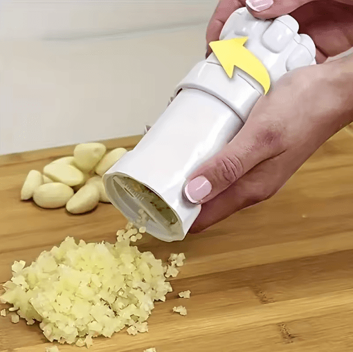 Chef Manual Garlic Press Mini Multifunctional Garlic Cutter Peeler And Grinder 1PC white