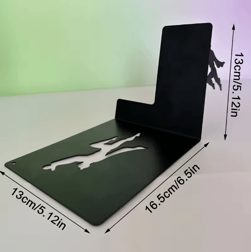 Creative Superhero Bookshelf Figurines Metal Book Storage Display With Standing Base a