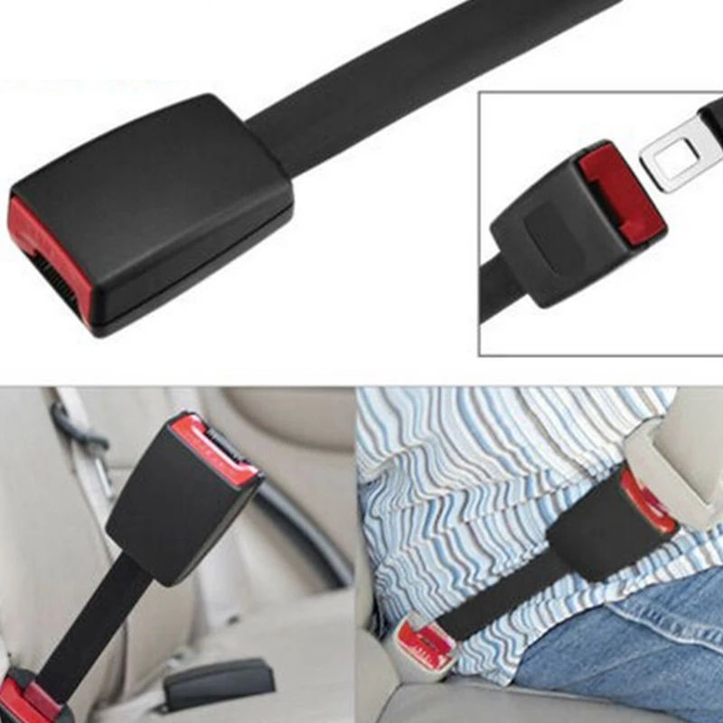 Car Seat Belt Extender Buckle Accessory 2pcs Black