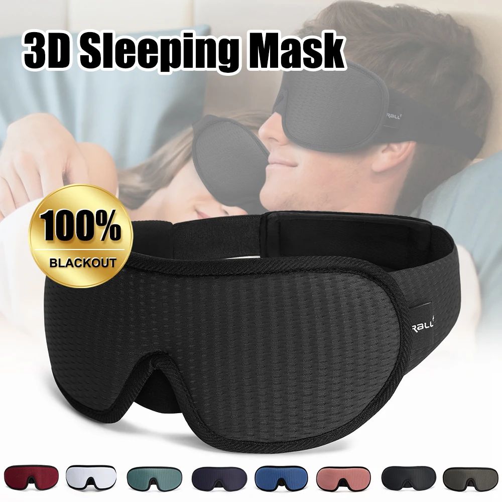 3D Sleep Mask For Total Darkness Light Blocking Eye Mask With Soft Padded Comfort beige