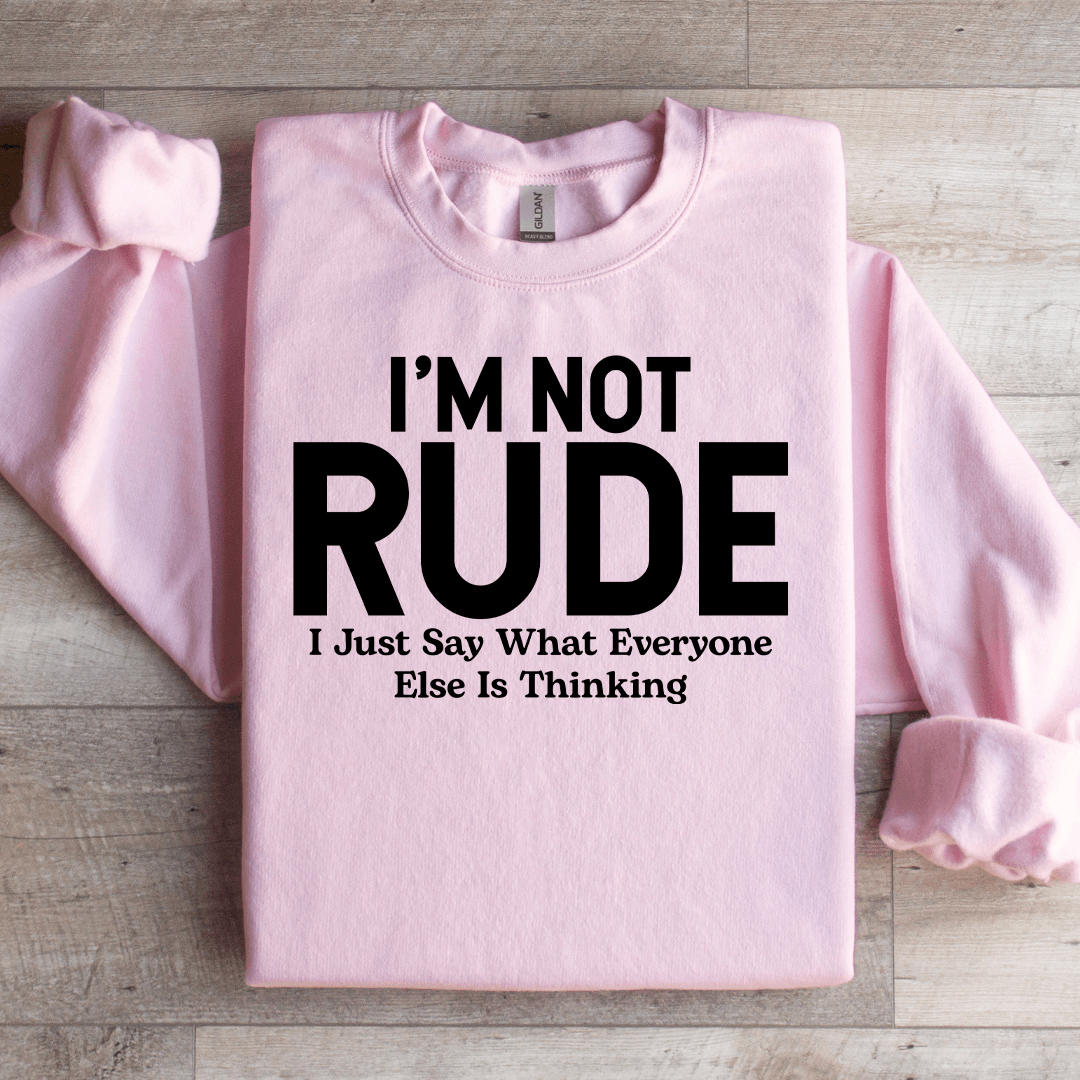 I'm Not Rude I Just Say What Everyone Else Is Thinking Sweatshirt 3XL Light Pink