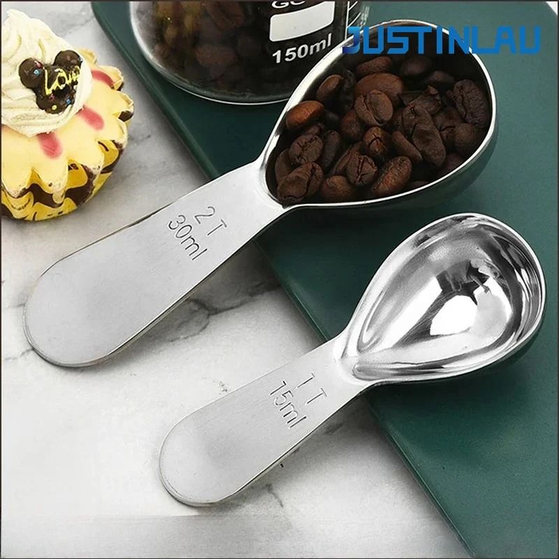JUSTINLAU Stainless Steel Coffee Measuring Spoon Precision Powder & Bean Scoop With Scale gold set