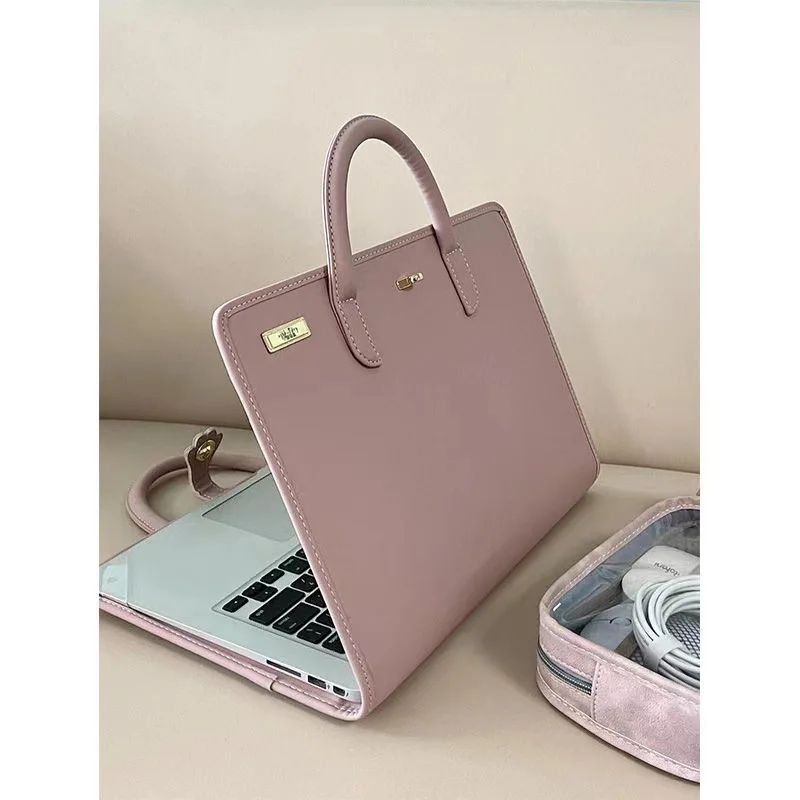 BlushGuard Pink Laptop Bag Protective Sleeve Handbag With Handle 14in