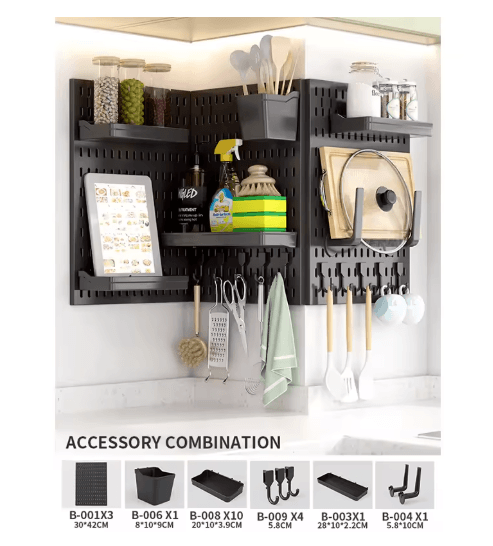 Multi Functional Entryway Storage Rack Doorway Organizer With Hooks And Partition Boards white Storage Box l