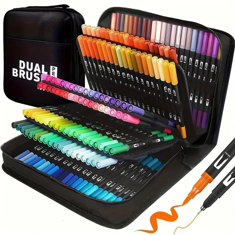 Vibrant Double Ended Watercolor Markers Art Set For Drawing And Crafts Durable Plastic Bodies, Ideal Christmas Gift Vibrant Double Ended Watercolor Markers Art Set For Drawing And Crafts Durable Plastic Bodies, Ideal Christmas Gift