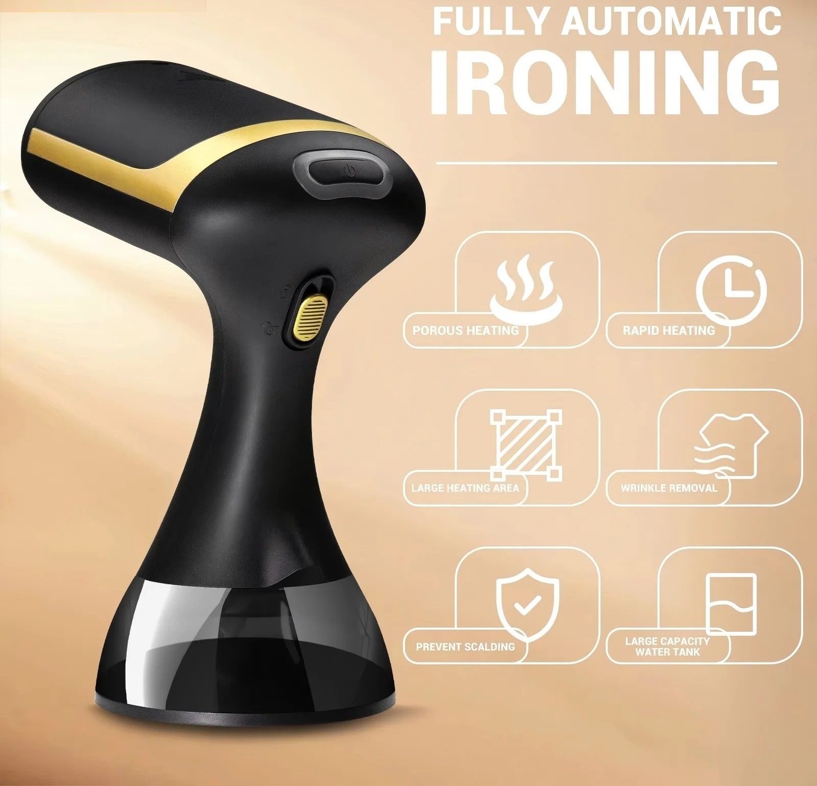 High Performance 1500W Professional Handheld Steam Iron black