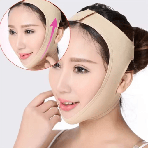 Breathable V Face Slimming Bandage Elastic V Line Shaper & Facial Lift Tool black Xl