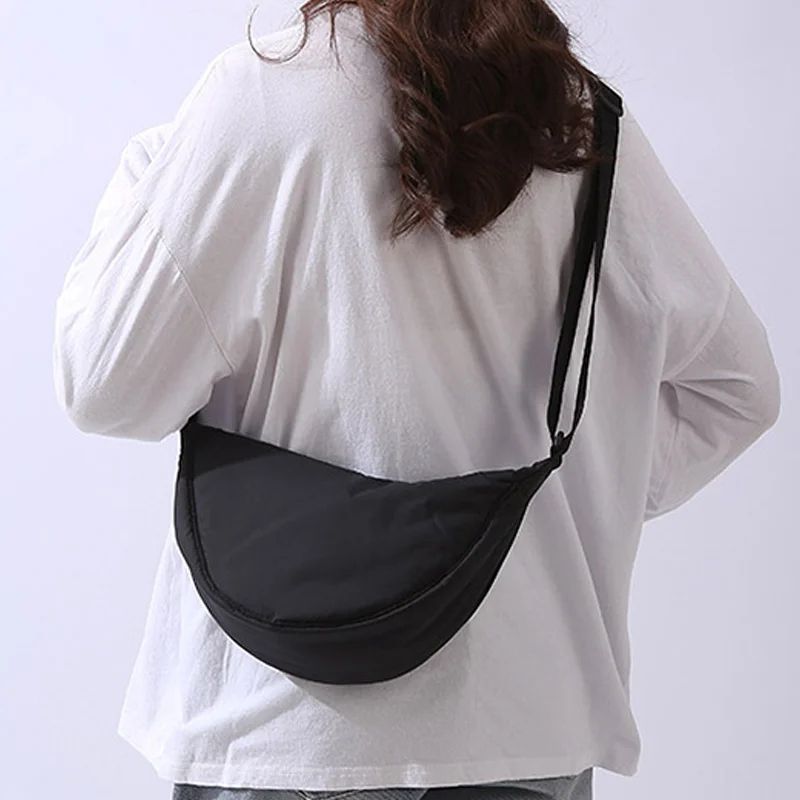 Lightweight Nylon Crossbody Bag For Women, Padded Shoulder Travel Purse new Pink