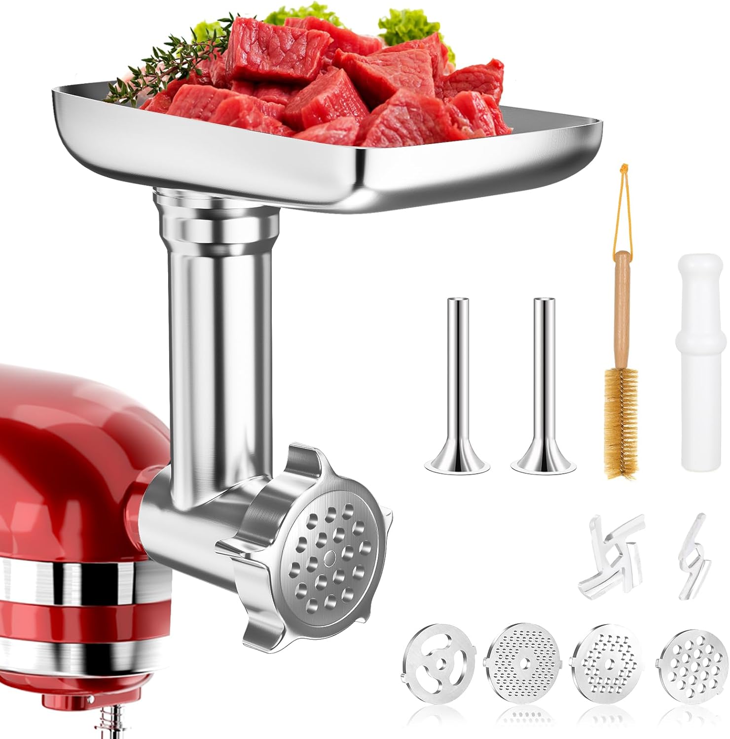 Metal Food Grinder Attachments For KitchenAid & Cuisinart Stand Mixers, Perfect For Sausage & Meat Grinding Metal Food Grinder Attachments For KitchenAid & Cuisinart Stand Mixers, Perfect For Sausage & Meat Grinding