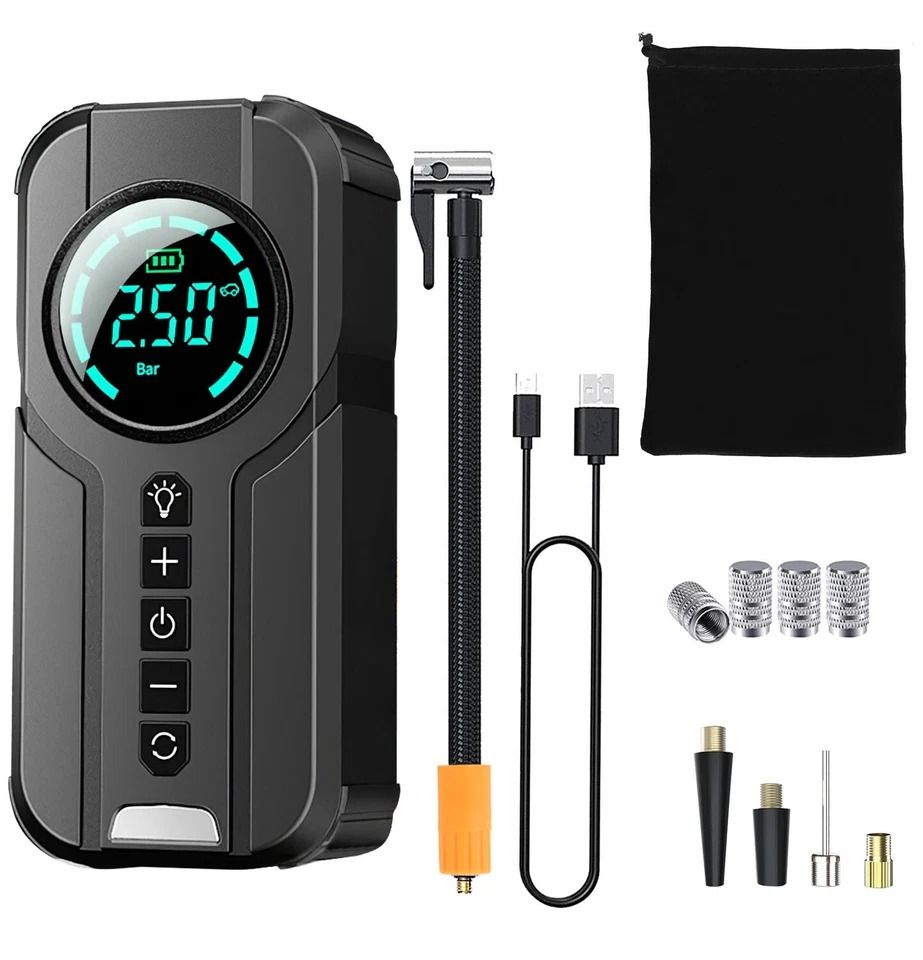 Car Air Pump Compressor, LCD Tire Inflator, Electric Portable Auto Tire Pump With Intelligent Control Car Air Pump Compressor, LCD Tire Inflator, Electric Portable Auto Tire Pump With Intelligent Control