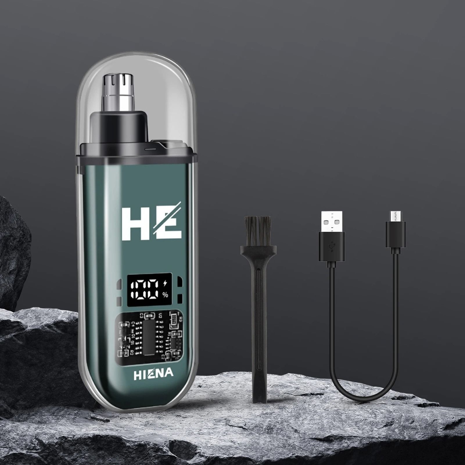 HIENA Electric Nose Hair Trimmer Rechargeable Mini Nose And Ear Grooming Tool black