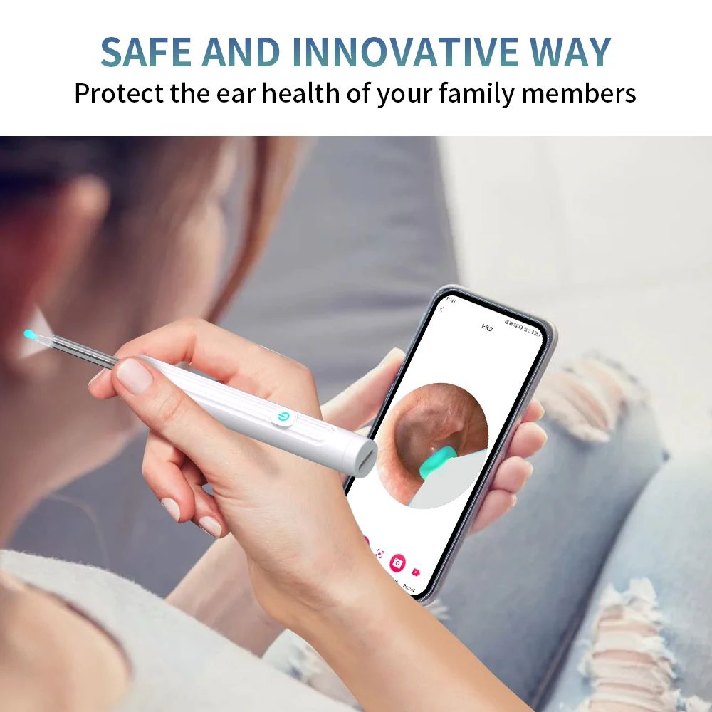 Smart Visual Ear Cleaner With Camera HD Ear Wax Removal Tool black