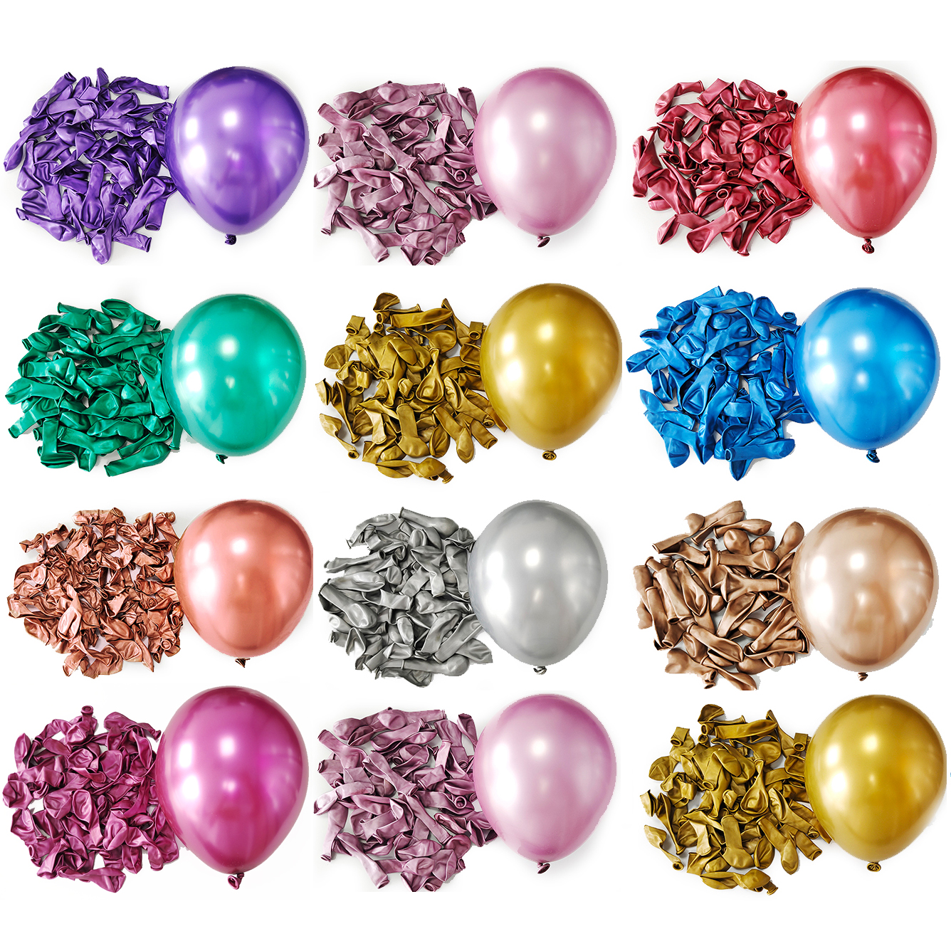 Metallic Chrome Balloons In Gold, Silver, Black, Pink For Wedding, Birthday Xmax Decoration grey 20pcs