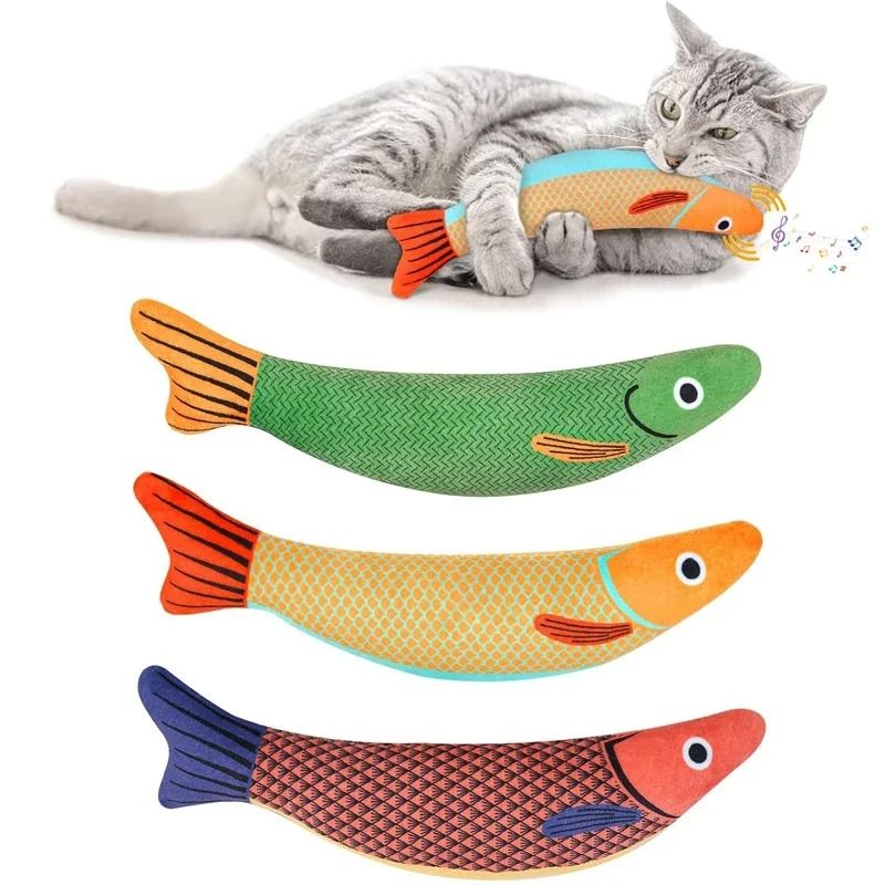 3D Simulation Catnip Interactive Plush Fish Toy dragon Snake Fish