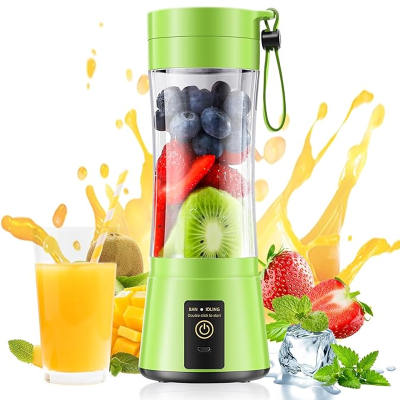 Portable Juicer Fruit Smoothie Electric Blender, Mini Juice Cup, USB Charging Blender For Travel And Fitness Use blue