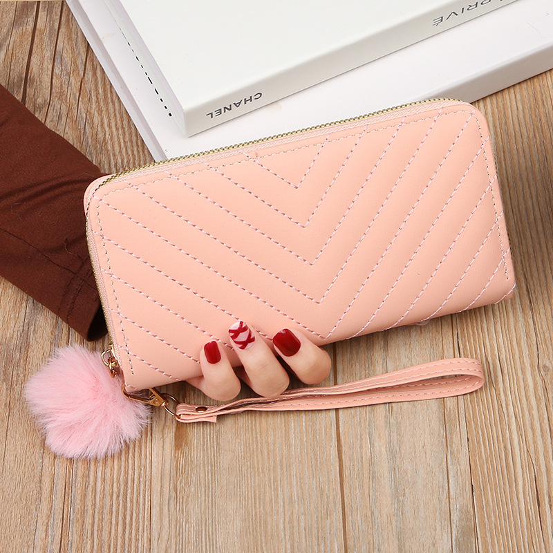Fashion Card Holder & Small Purse, Korean Women's Long Wallet, Hollow Leaf Zipper Clutch Bag white