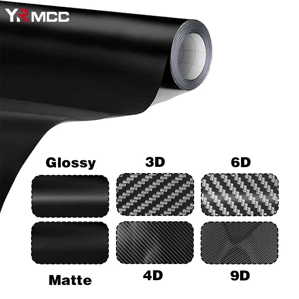 Premium Gloss Carbon Fiber Vinyl Wrap Waterproof 3D 6D Car Styling Film 4d Carbon Black 10 Cm X 150 Cm