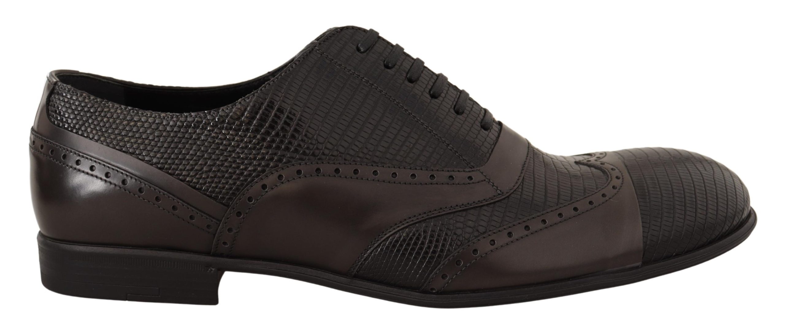 Dolce & Gabbana Braune Eidechsenleder Oxford-Schuhe für Männer