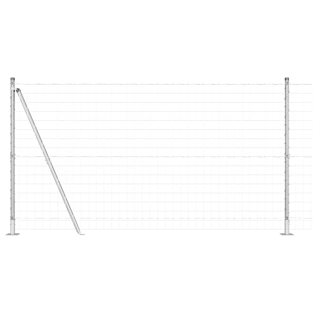 vidaXL Zaun mit Pfosten Silber 1,2 x 25 m Stahl Image