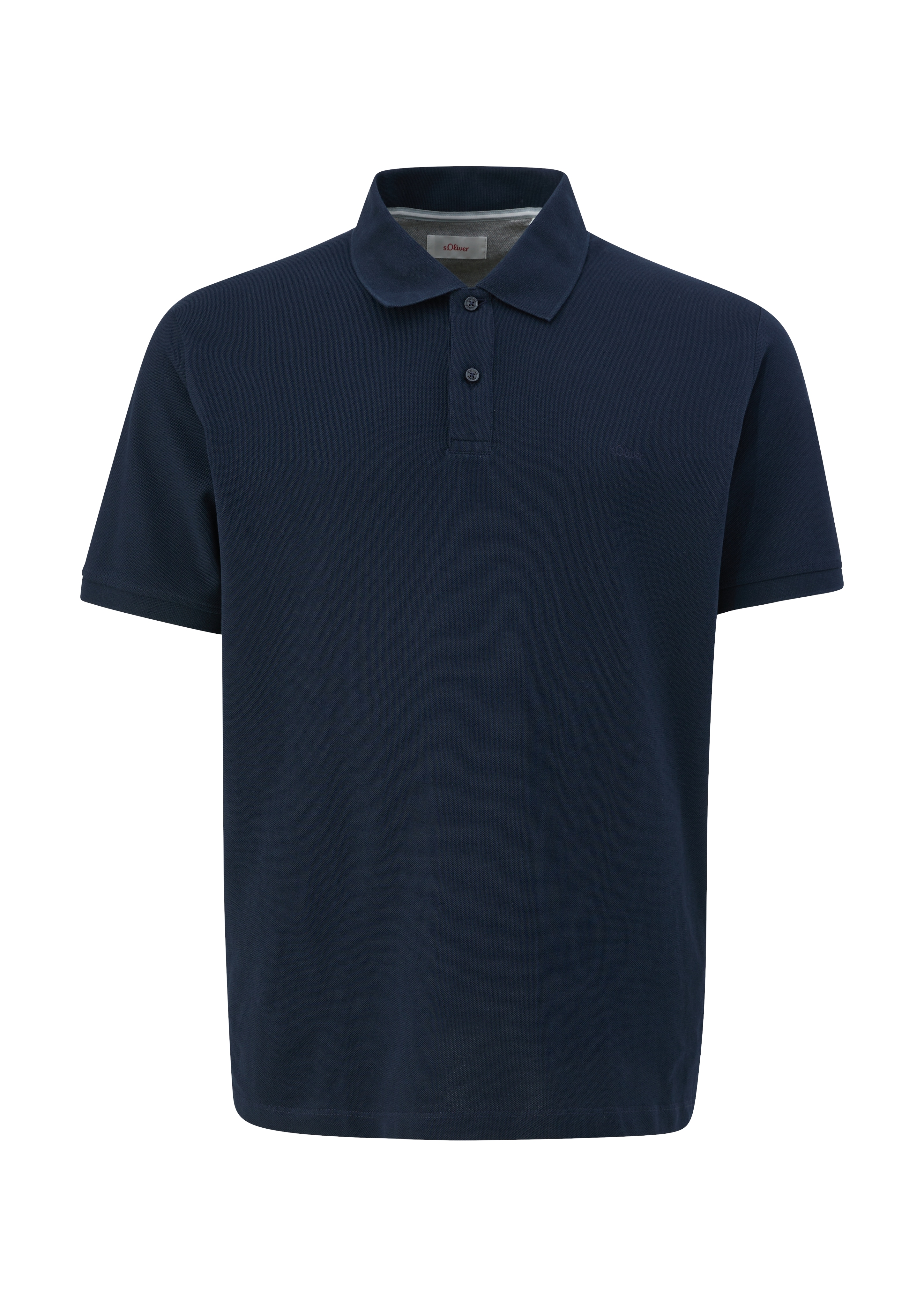 Poloshirt, Herren, Gr. 4XL, blau, Piqué, Obermaterial: 100% Baumwolle, S.OLIVER MEN BIG SIZES, unifarben, normal hüftbedeckend, Rundhals, Bündchen, Shirts, Kurzarm-Polo aus Baumwolle - Große Größen
