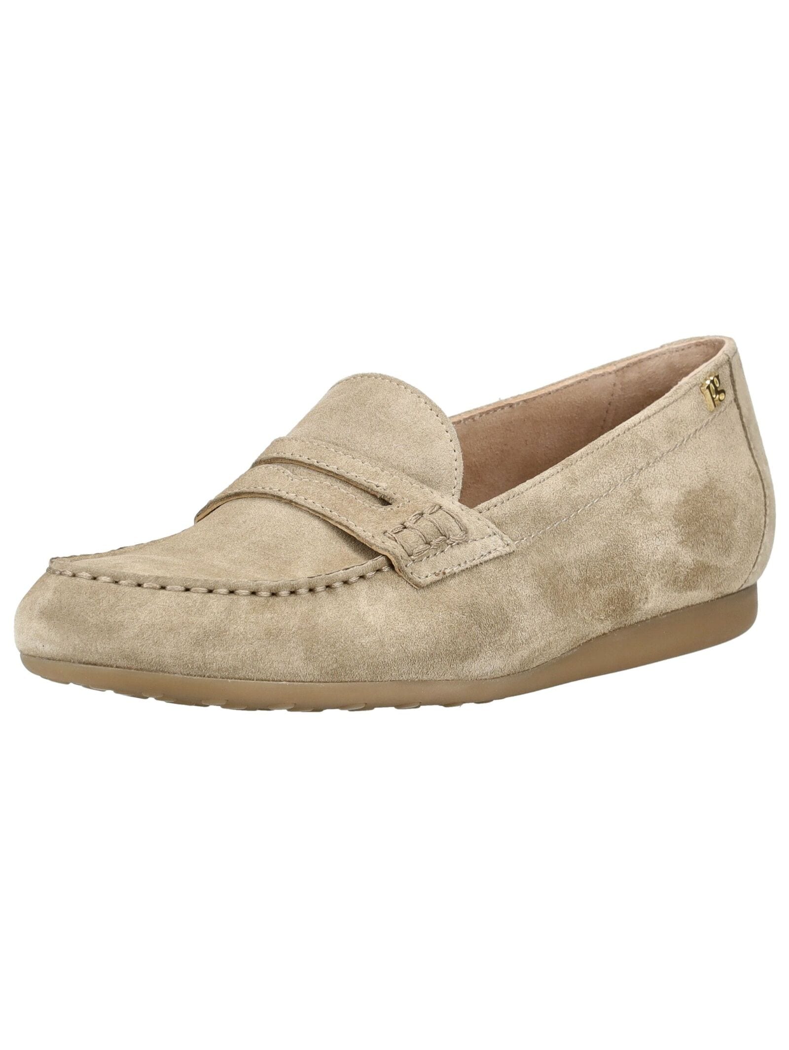 Mokassin PAUL GREEN "Paul Green Mokassin Veloursleder", Damen, Gr. 37,5, beige, Veloursleder, Schuhe Mokassin