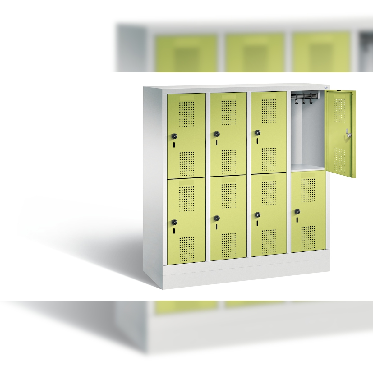 C+P Kindergarten-Spind doppelstöckig Evolo, H1300xB1190xT300mm Image