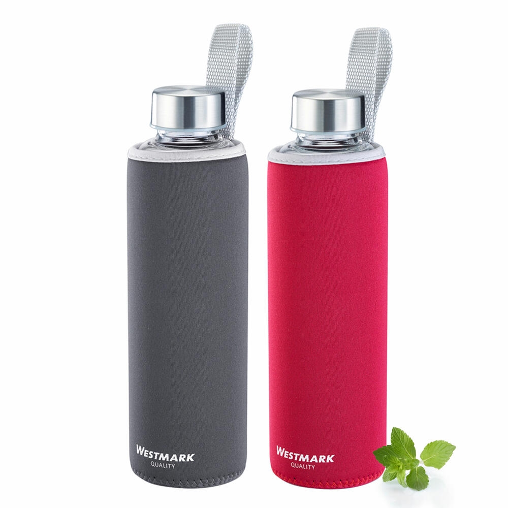 Westmark 2 Trinkflaschen Viva,0,55 l, im Set rot und anthrazit, 527222E8 Image