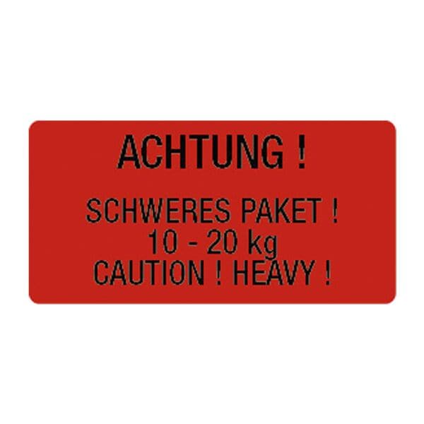 EICHNER Warnetiketten »Schweres Paket 10-20 kg« 250 Stück Image