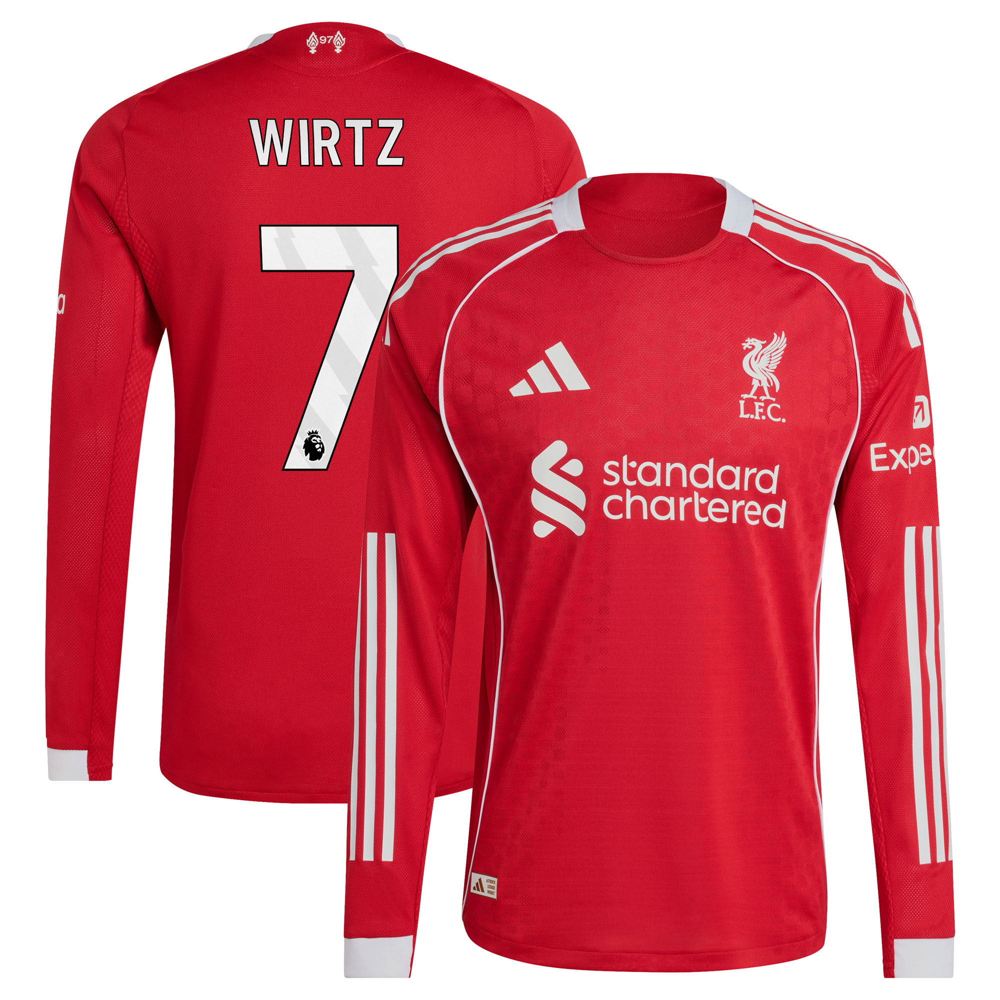 Liverpool adidas Authentisch Heimtrikot 2025-26 - Langarm mit Aufdruck Wirtz 7 Image