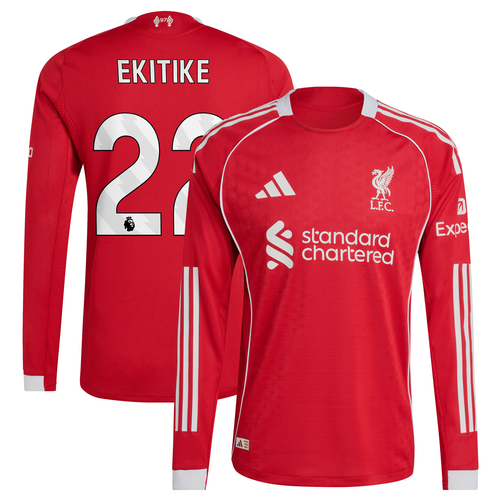 Liverpool adidas Authentisch Heimtrikot 2025-26 - Langarm mit Aufdruck Ekitike 22 Image