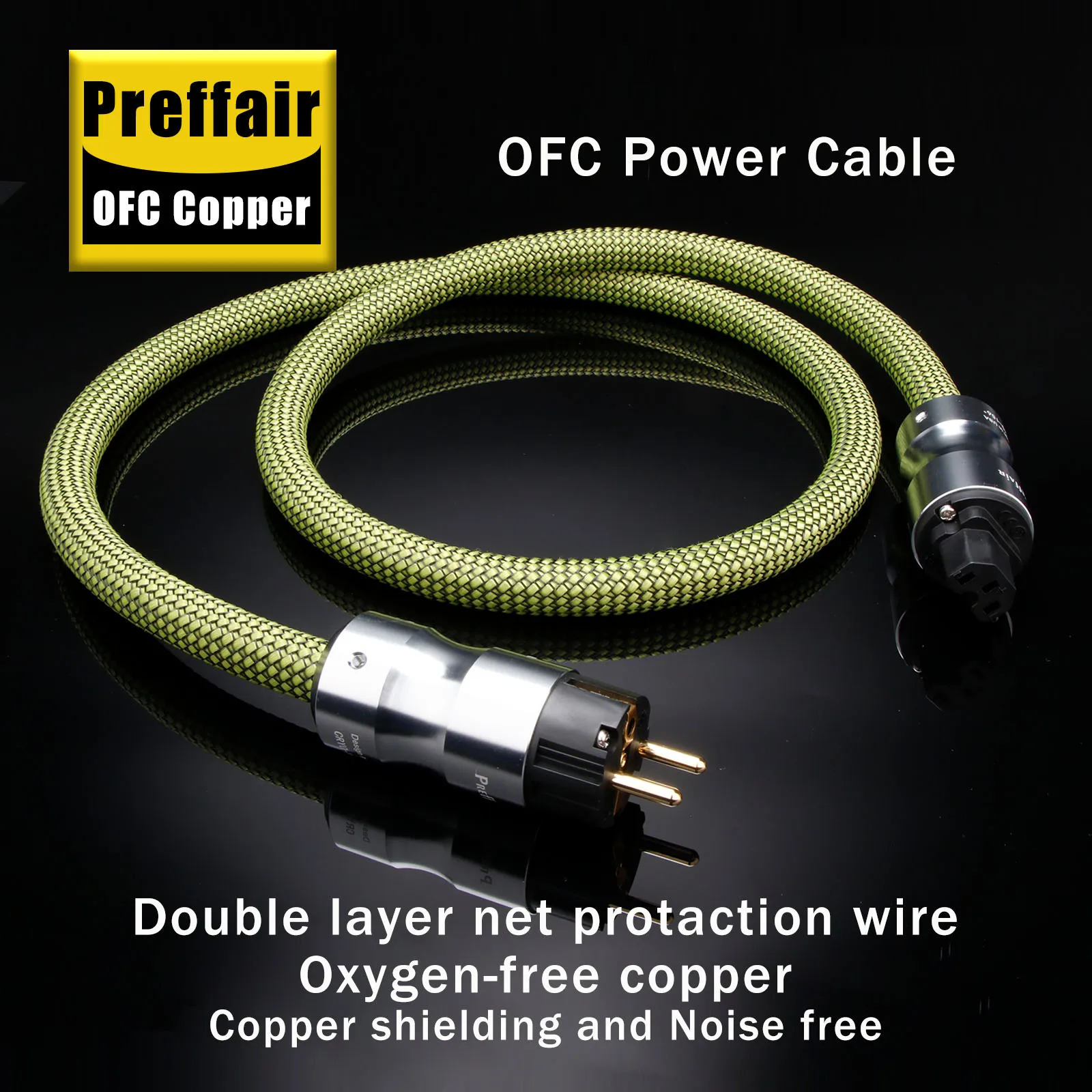 Preffair AC-Netzkabel, EU/AU/US-Stromkabel, HiFi-CD-Verstärker, Verstärker, US-Stromkabel, EU-US-Stecker Image