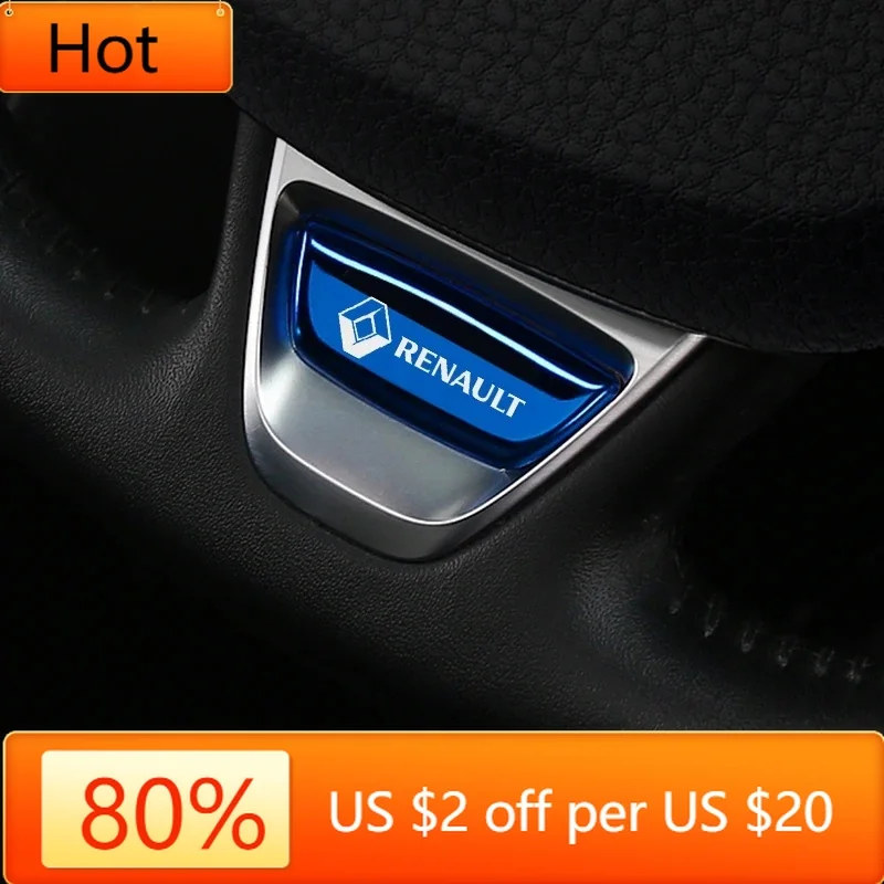 Innenaufkleber Neues Auto-Styling LENKRAD EMBLEM TRIM FÜR RENAULT MEGANE 4 SCENIC TALISMAN ESCAPE 5 KOLEOS 2017 2018 2019 Image