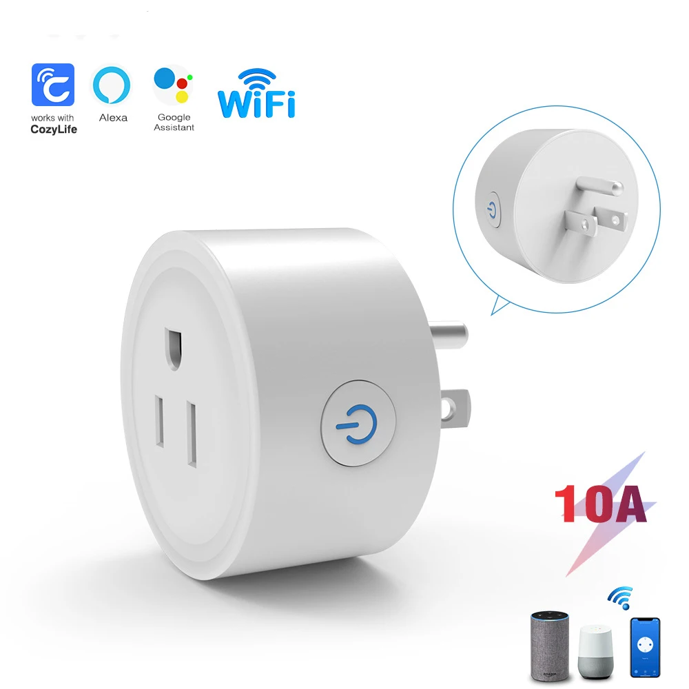 Cozylife Smart-Steckdose in US-Qualität, intelligente WiFi-Fernbedienung, Alexa-Sprachsteuerung, zeitgesteuerter Countdown Image