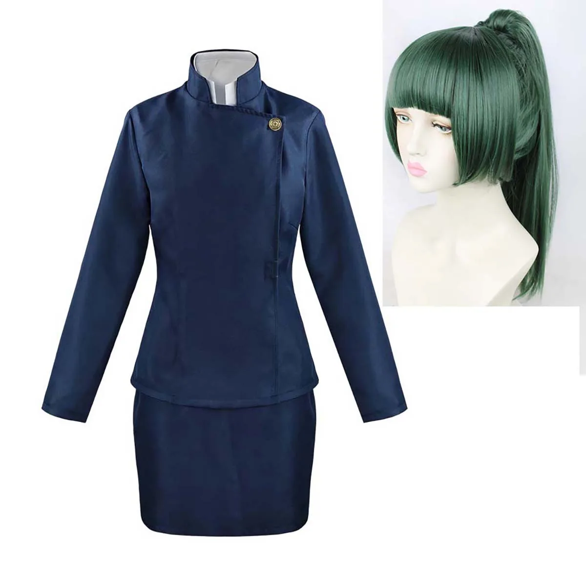 Halloween Party Anime Jujutsu Cosplay Zenin Maki Outfits oder Perücke Image