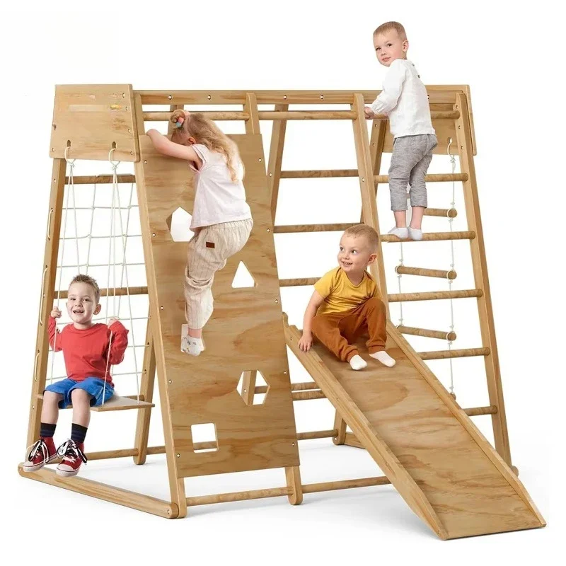 Holzspielplatz Kinder Holz Dschungel Fitnessstudio Spielplatz Indoor Kinder Holzspielplatz Klettergerüst Image