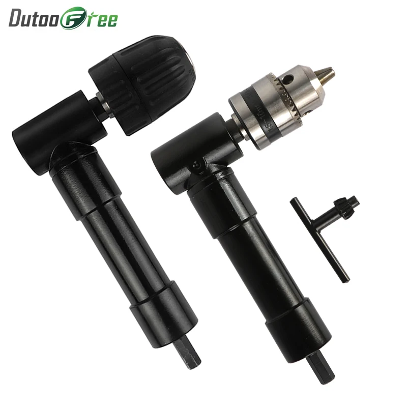 90 ° Elektrischer Bohrer-Adapter, abgewinkelter Adapter, Schnellspannbohrfutter, Biegung, ausziehbares Dreibackenfutter, Bereich 0,8–10 mm, Befestigung, Drehwerkzeuge Image